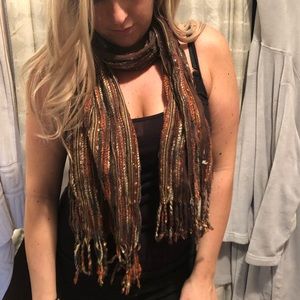 Brown and Orange boho scarf